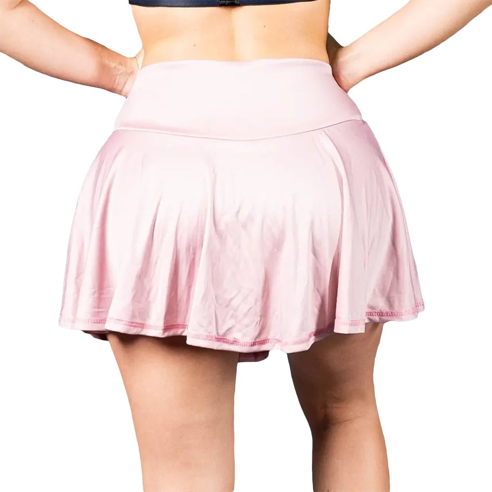 FALDA SHORT TRADICIONAL - ROSA CREPE CLARO
