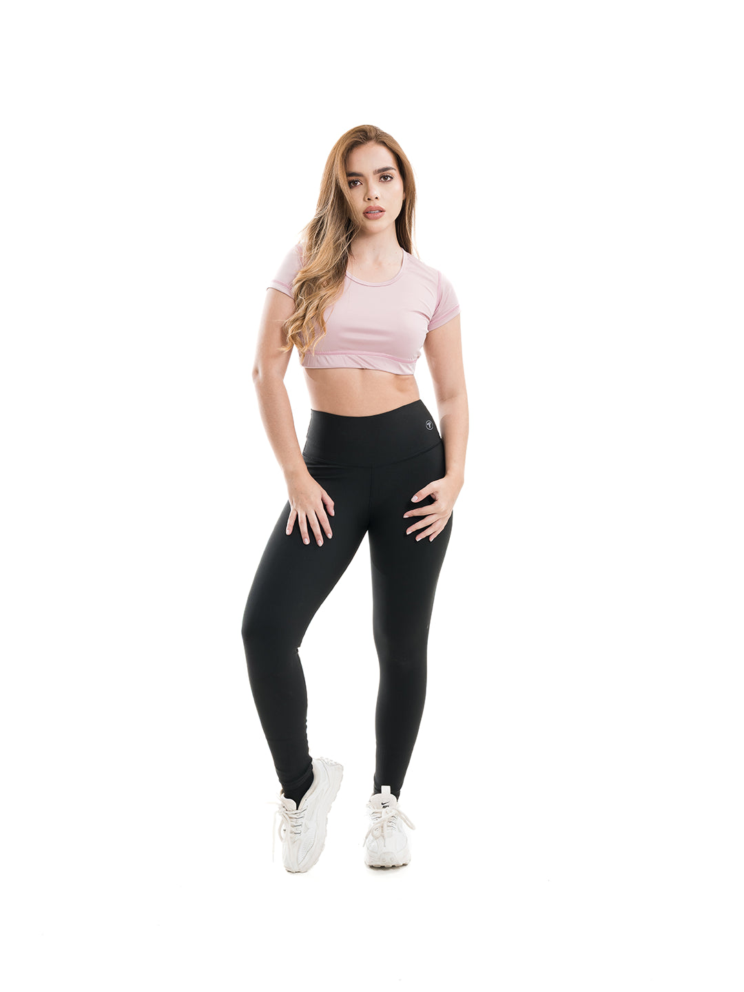 CAMISETA CROP TOP DEPORTIVA - ROSA CREPE CLARO