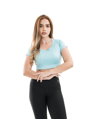 CAMISETA CROP TOP DEPORTIVA - VERDE MENTA