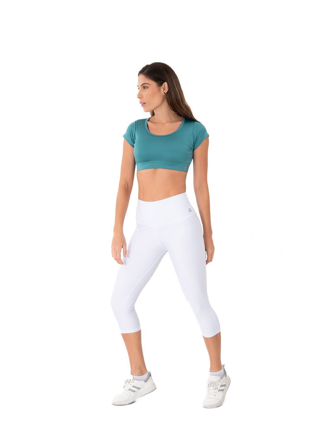 CAMISETA CROP TOP DEPORTIVA - VERDE JADE