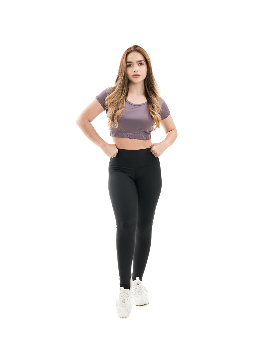 CAMISETA CROP TOP DEPORTIVA - UVA METALIZADO