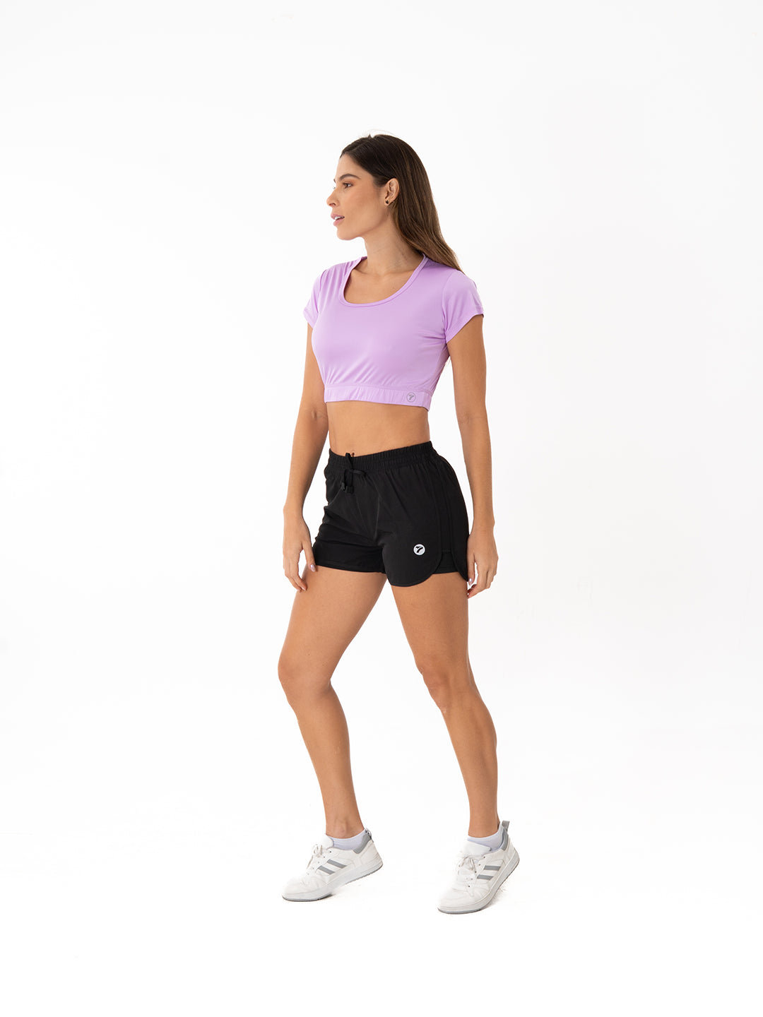 CAMISETA CROP TOP DEPORTIVA - LILA OSCURO