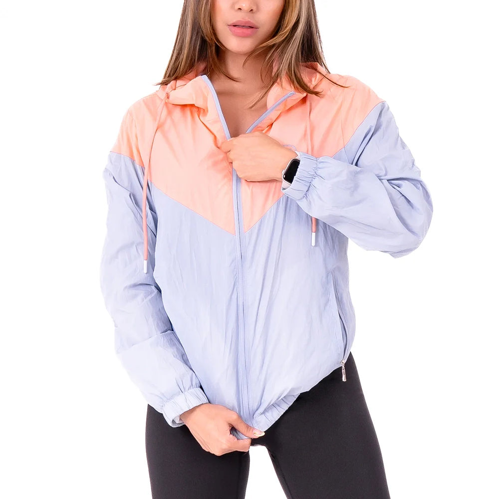 CHAQUETA ROMPEVIENTO THUNDER M - MANDARINA PASTEL-AZUL CELESTE