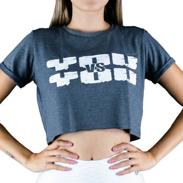 CAMISETA CORTA UNICOLOR- GRIS JASPE OSCURO