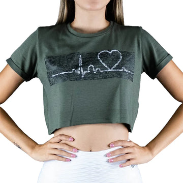 CAMISETA CORTA UNICOLOR- VERDE MILITAR