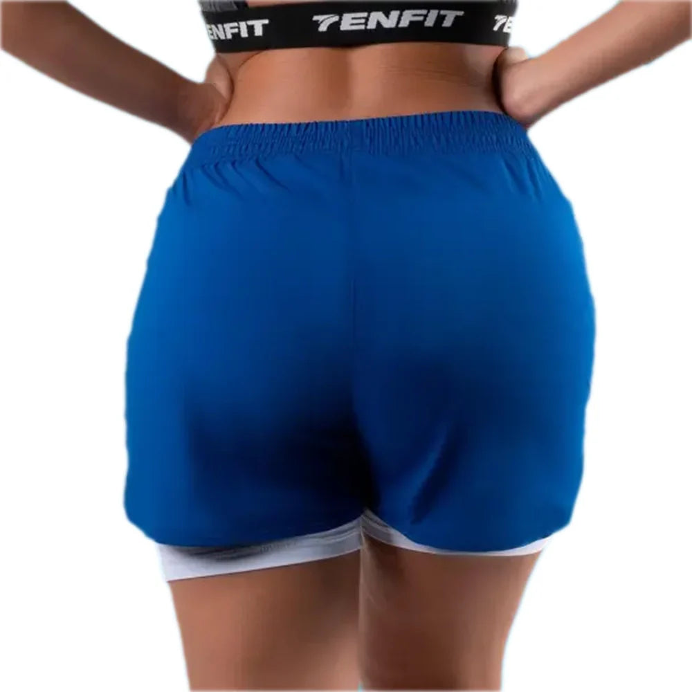 SHORT RUNNING AZUL REY - BLANCO