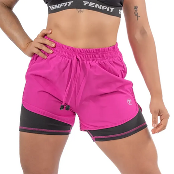 SHORT RUNNING -MAGENTA OSCURO - NEGRO