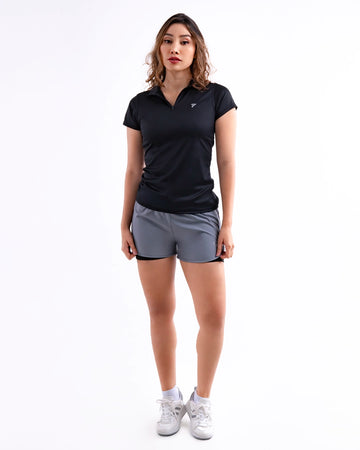SHORT RUNNING -GRIS CLARO- NEGRO