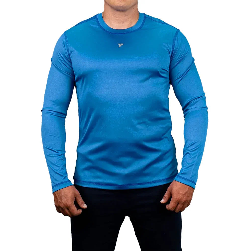 BUZO COMPRESION PLUS SIZE HOMBRE - AZUL PETROLEO