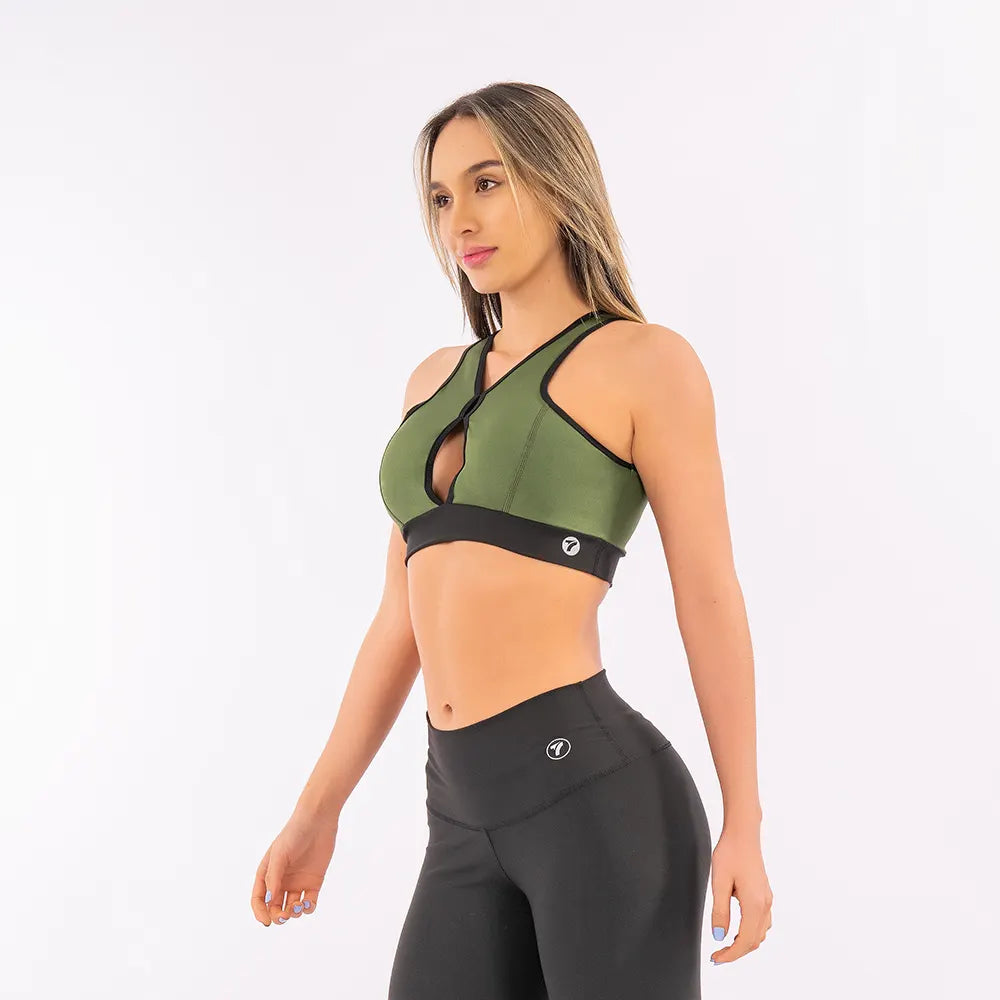 TOP KAREN UNICOLOR - VERDE MILITAR