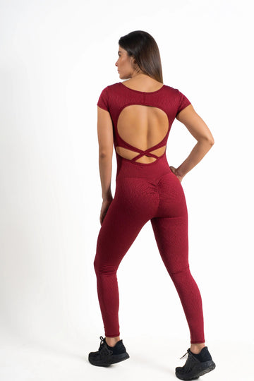 ENTERIZO LARGO JACQUAR PUSH UP- VINOTINTO