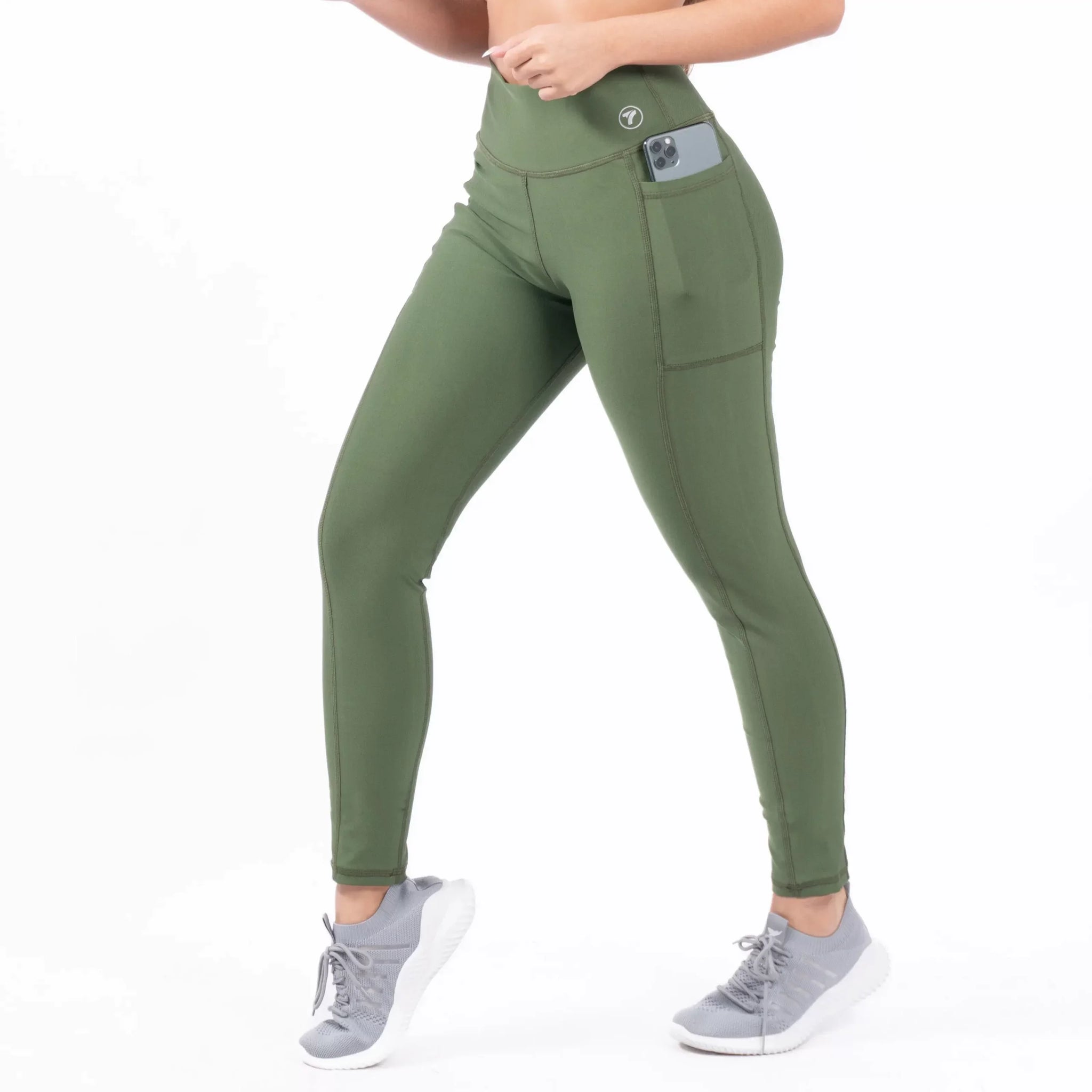LEGGINS BOLSILLO UNICOLOR - VERDE MILITAR