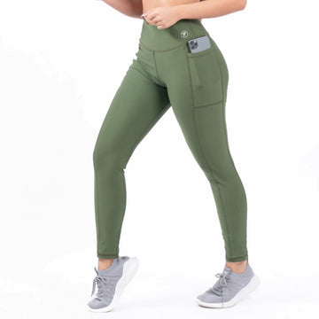 LEGGINS BOLSILLO UNICOLOR - VERDE MILITAR