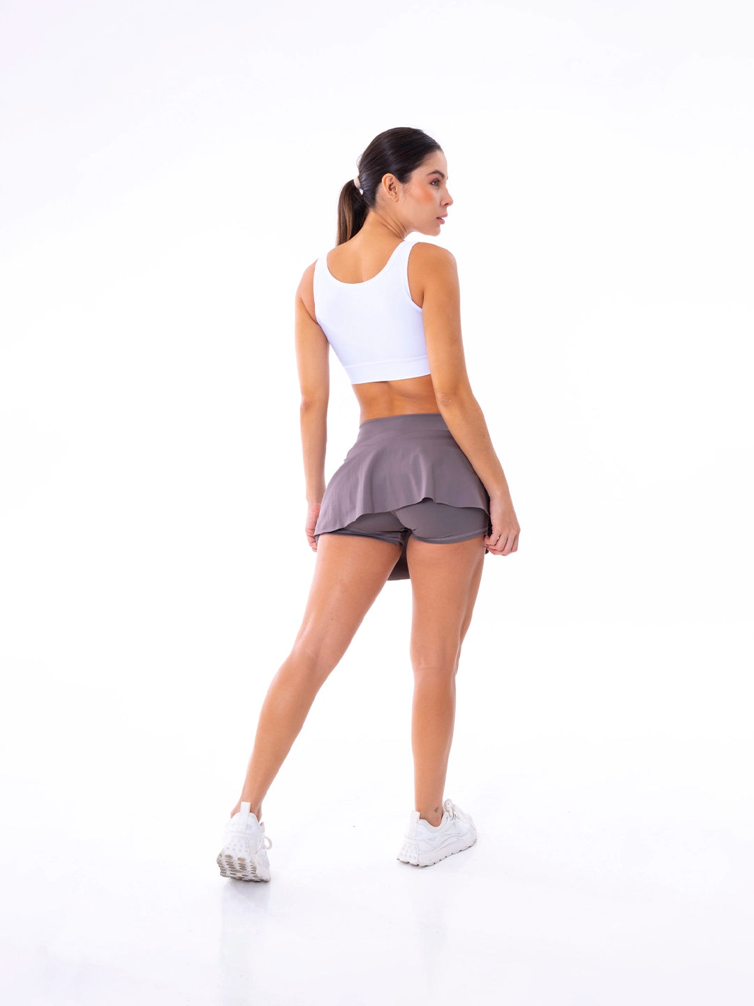 FALDA SHORT BLOCK - CAQUI