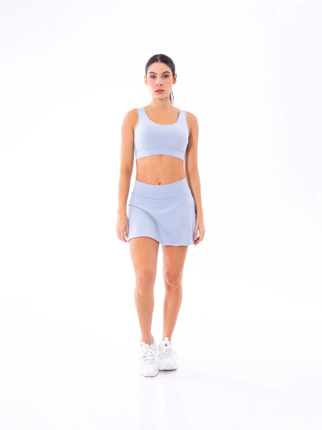 FALDA SHORT BLOCK - GRIS CLARO
