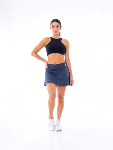 FALDA SHORT BLOCK - GRIS OSCURO