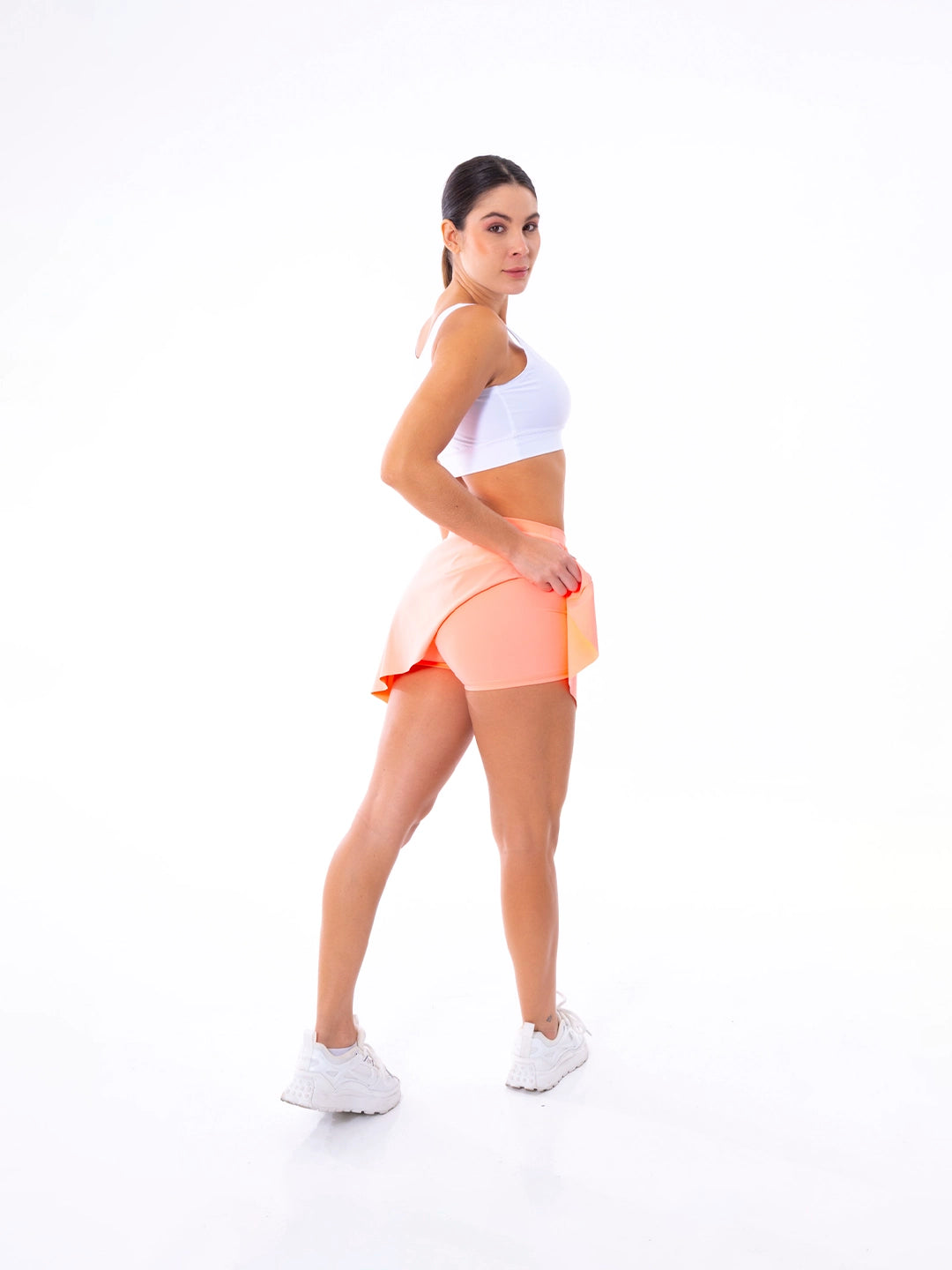 FALDA SHORT BLOCK - MANDARINA