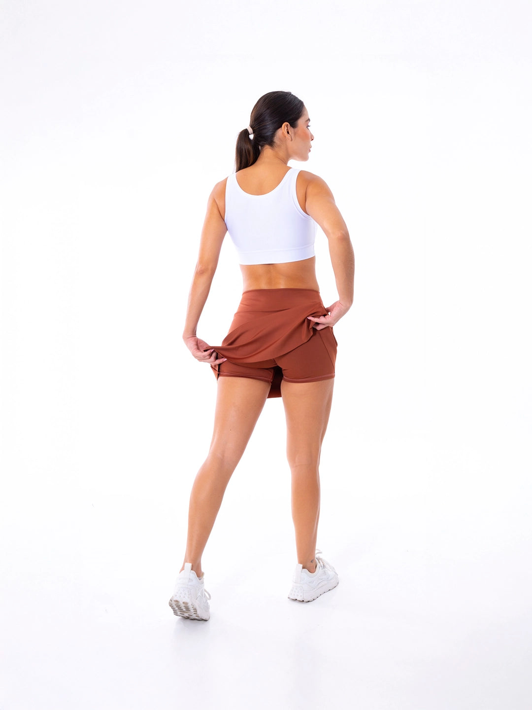 FALDA SHORT BLOCK - TERRACOTA
