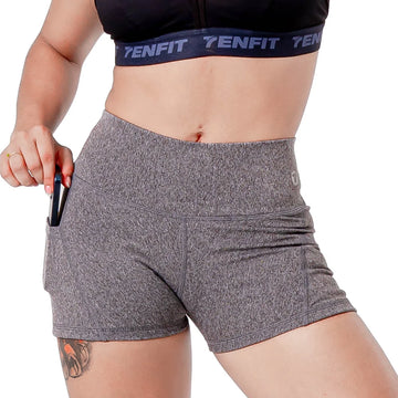 SHORT BOLSILLO CHROMAFLEX UNICOLOR-GRIS JASPE OSCURO