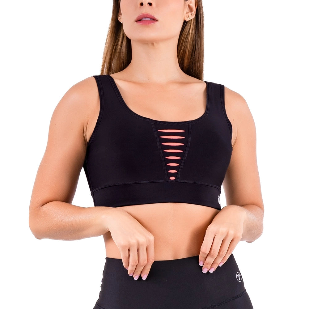 TOP  HYPERFLEX - DISEÑO M1 - NEGRO ROSA NEON