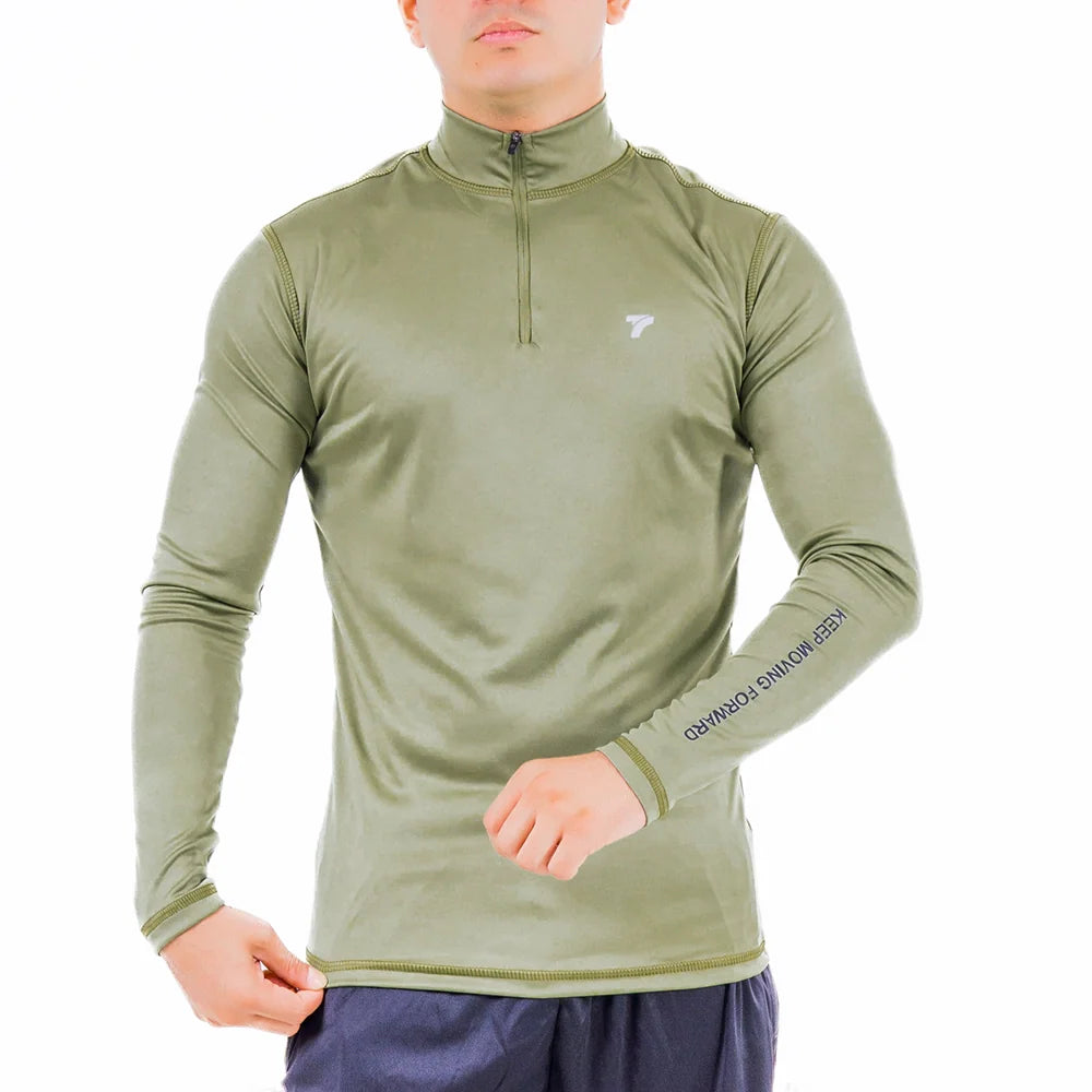 Buzo Manga Larga para running de Hombre Rolling - Verde Militar