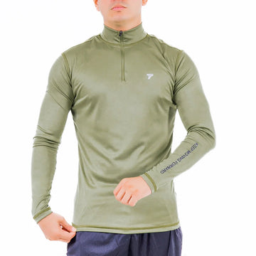 Buzo Manga Larga para running de Hombre Rolling - Verde Militar