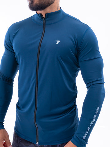 Buzo Manga Larga para running de Hombre Rolling Pro - Azul Petroleo