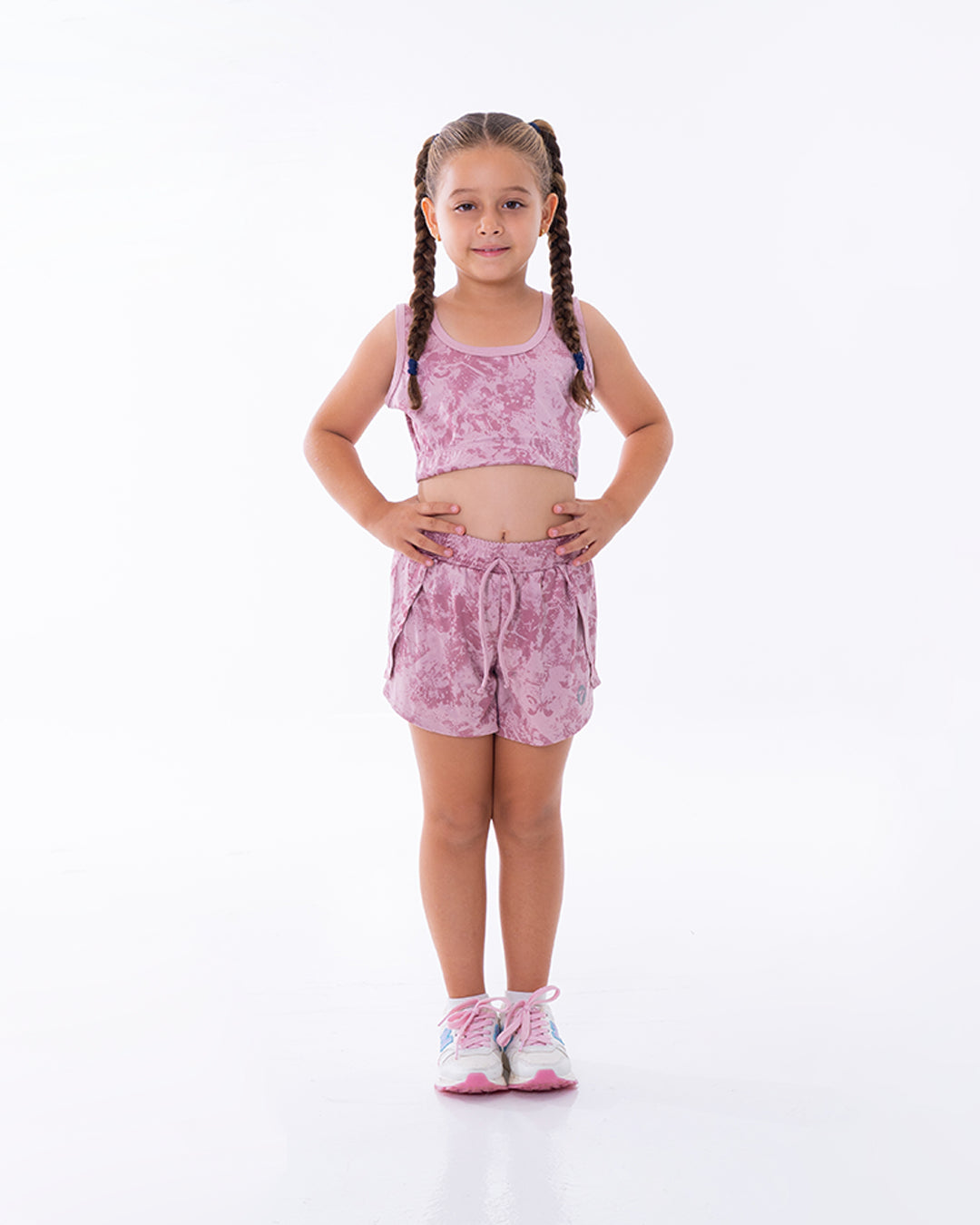 CONJUNTO RUNNING TINY- ROSA CREPE CLARO