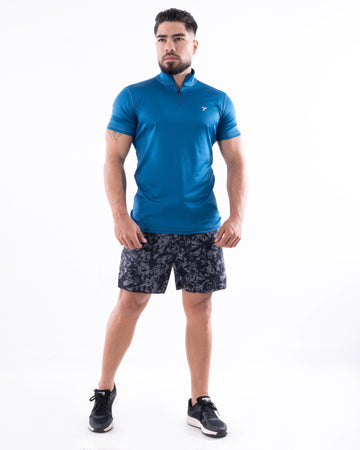 BUZO ROLLING MANGA CORTA HOMBRE - AZUL PETROLEO