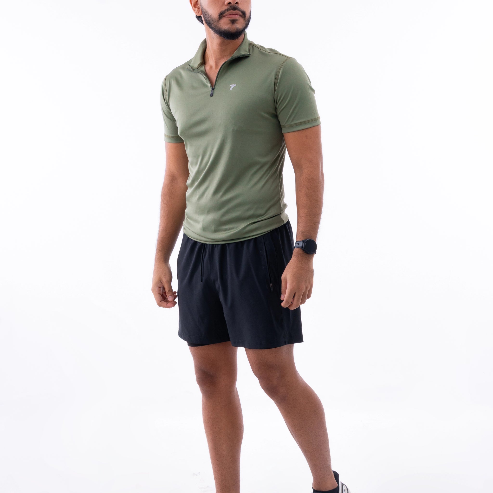 BUZO ROLLING MANGA CORTA HOMBRE - VERDE MILITAR