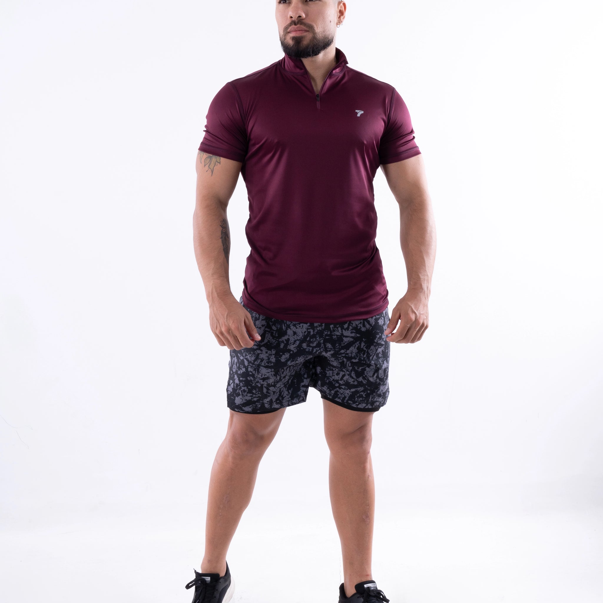 BUZO ROLLING MANGA CORTA HOMBRE - VINOTINTO OSCURO