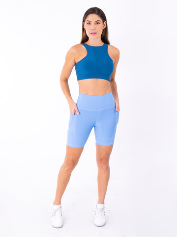 TOP STYLISH UNICOLOR - AZUL PETROLEO