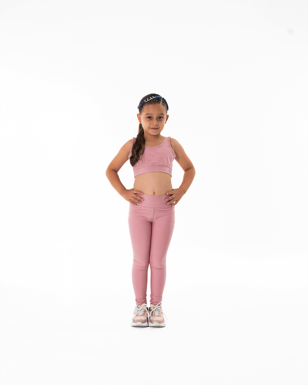 CONJUNTO TINY UNICOLOR - ROSA CREPE