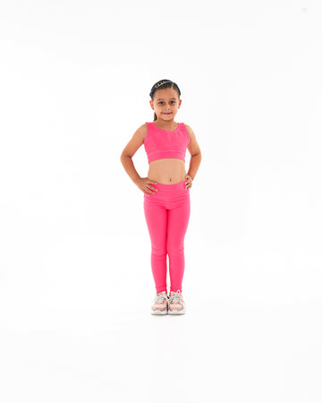 CONJUNTO TINY UNICOLOR - ROSA NEON