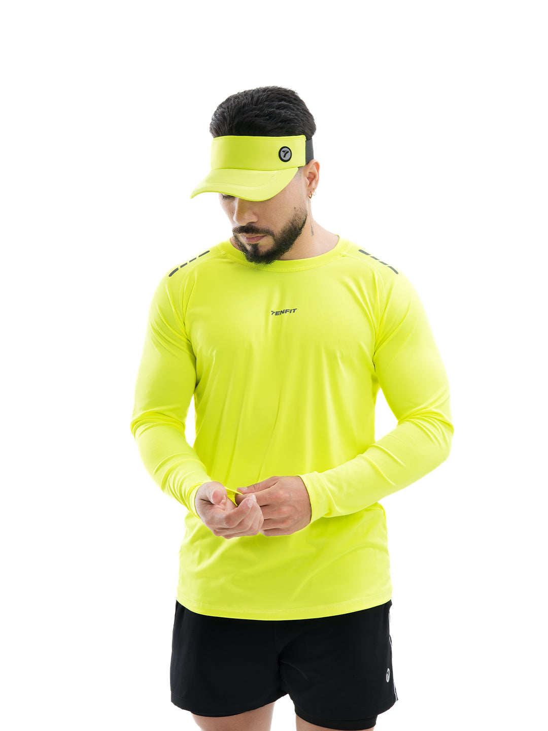 Camiseta Manga Larga para Running de Hombre - Amarillo Neon
