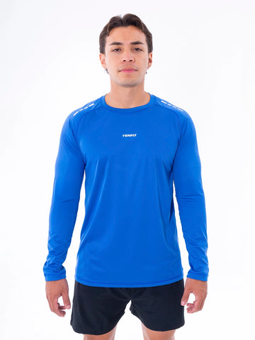 Camiseta Manga Larga para Running de Hombre - Azul Rey