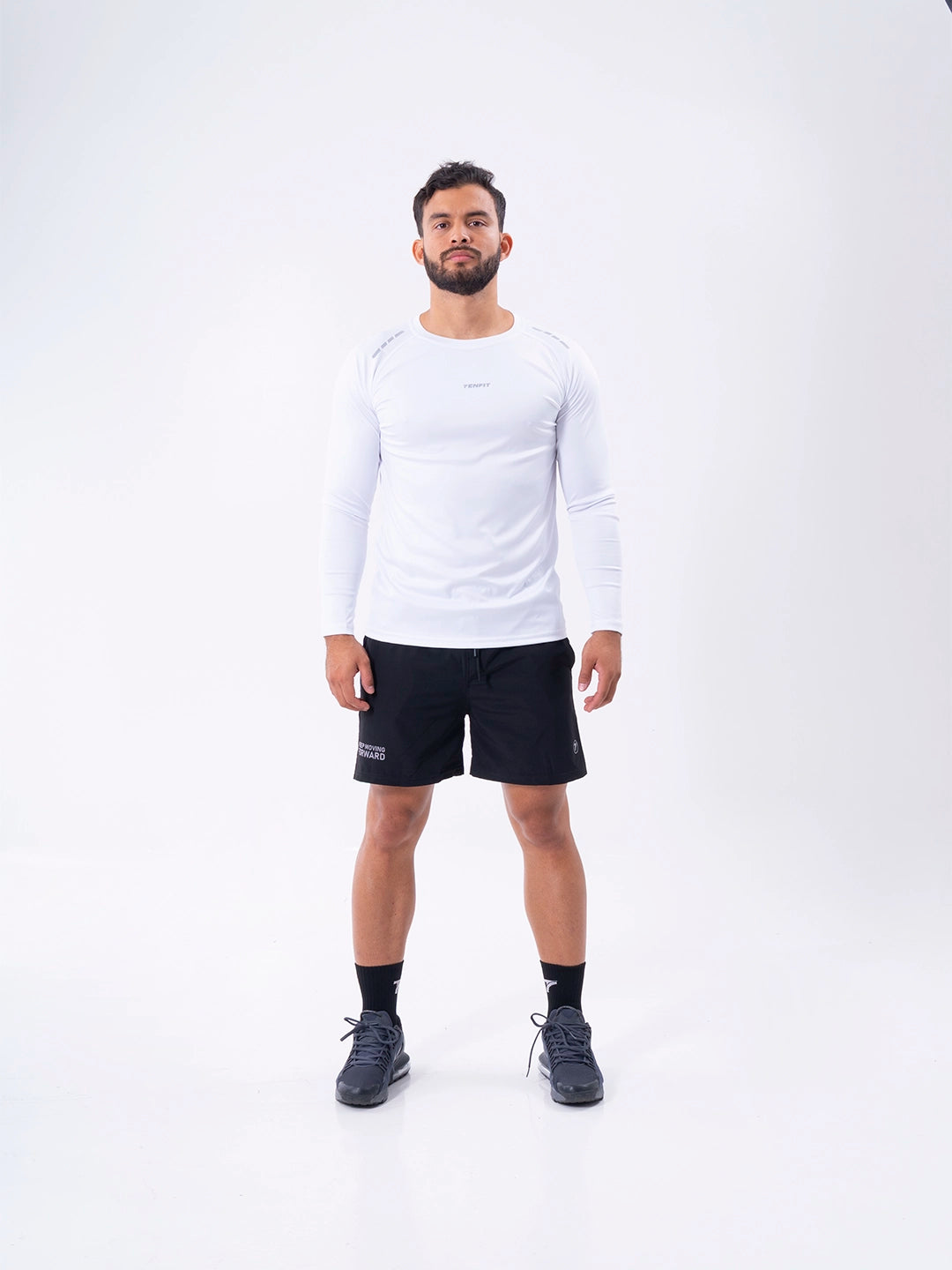 Camiseta Manga Larga para Running de Hombre - Blanco
