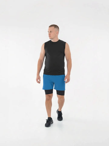 Pantaloneta Track Plus Size - Azul Petroleo