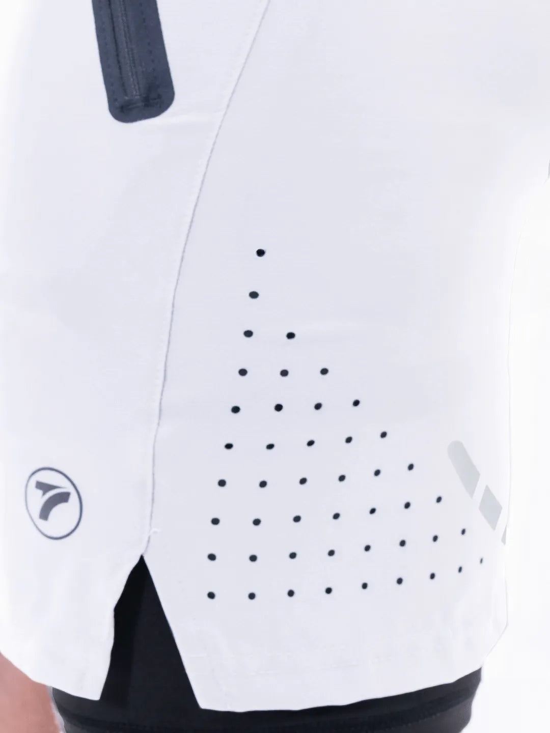 Pantaloneta Track Plus Size - Blanco