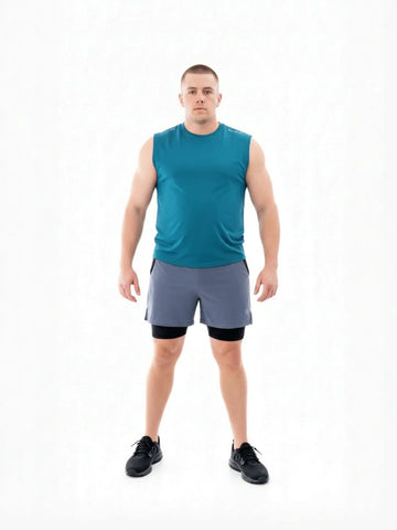 Pantaloneta Track Plus Size - Gris Oscuro