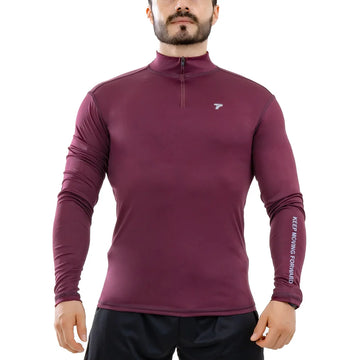 Buzo Manga Larga para running de Hombre Rolling - Vinotinto Oscuro