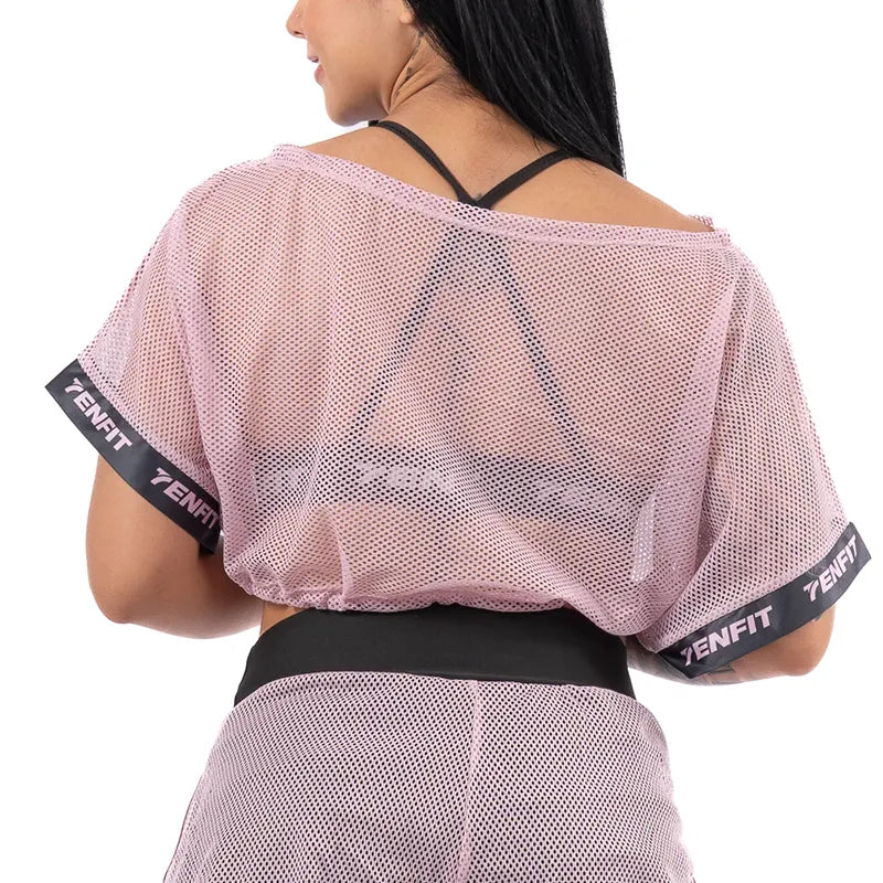 BLUSON-TRAP - ROSA CREPE CLARO