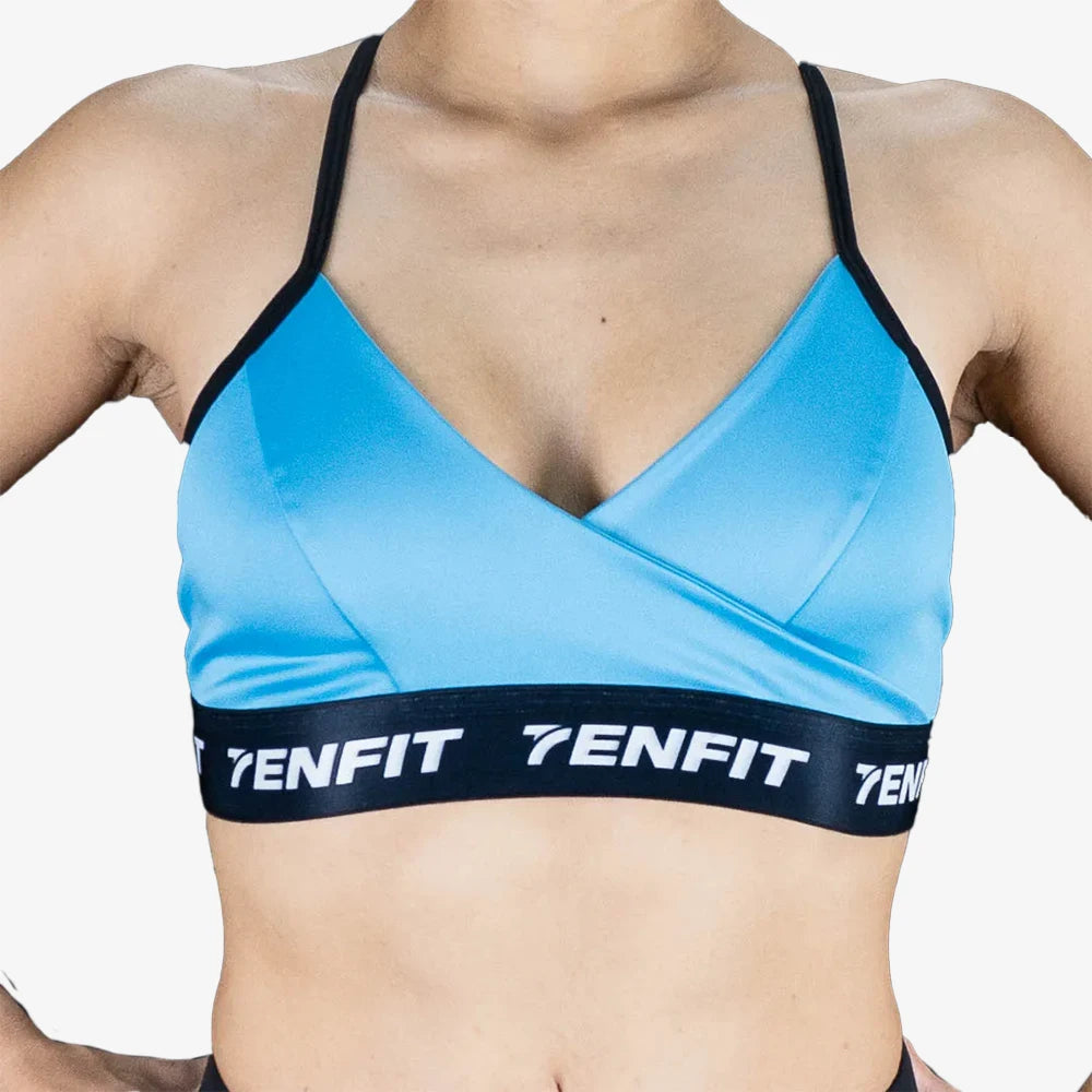 TOP MICROFIBRA CRUZADO - AZUL TURQUESA